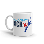 11 oz.Democrats Kick A white mug-left handle