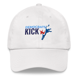 Democrats Kick A dad hat in white